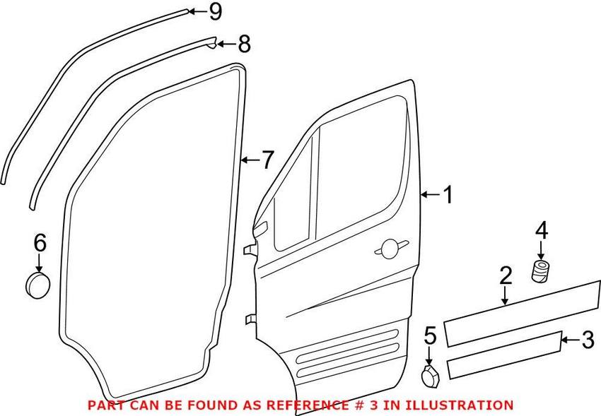 Mercedes Door Shell Insulator